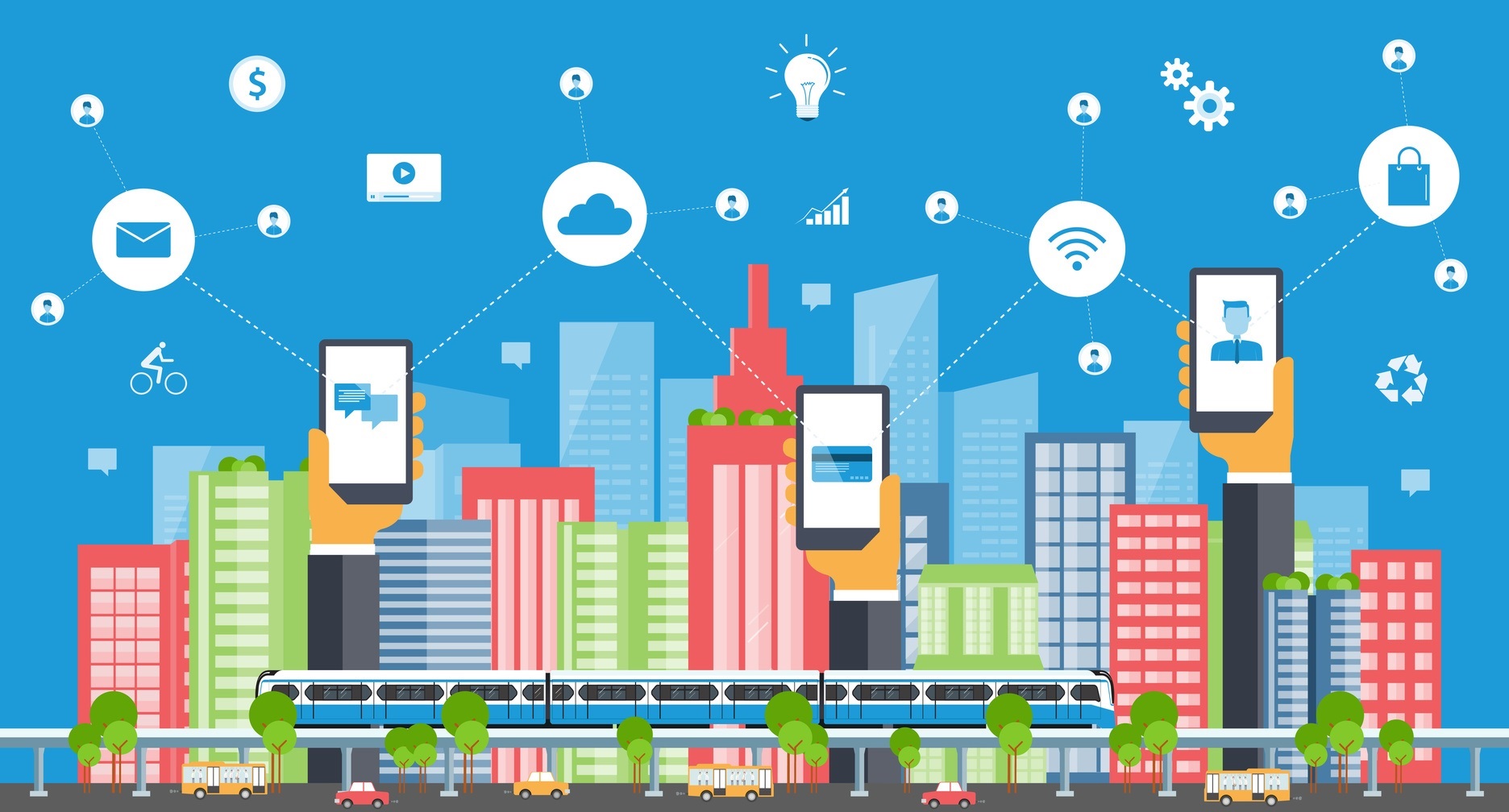Illustration secteur Télécoms & Énergie